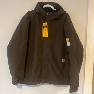 New Carhartt Mens Brown Storm Defender Lightweight Jacket XL Loose fit